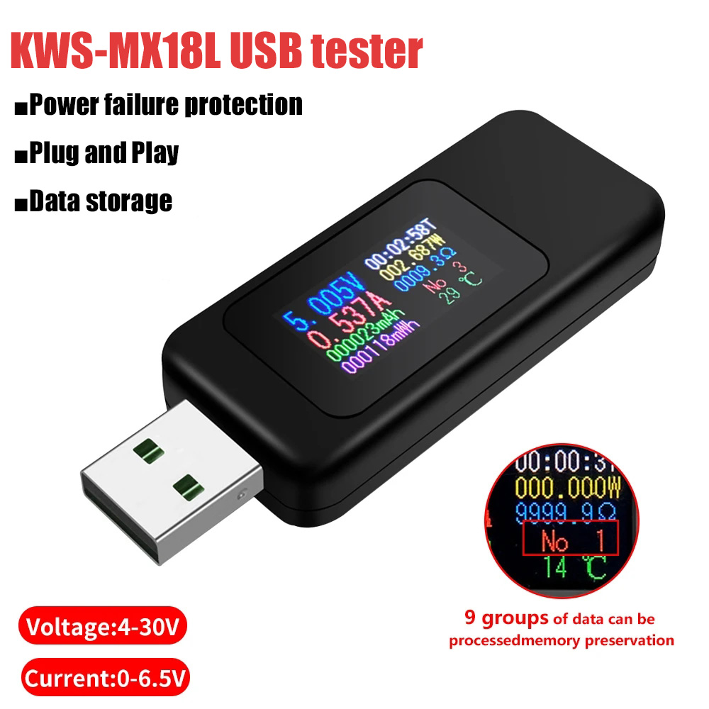 Power Supply Tester - 10 в 1 USB-тестер, цифровой вольтметр