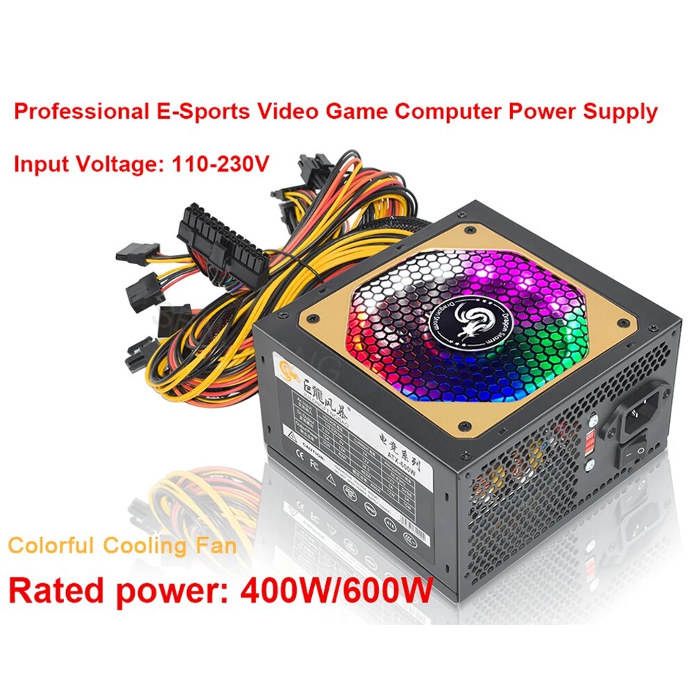 ATX 400 Вт 600 Вт 110-230 В RG – обзор и цена Power Supply 750W